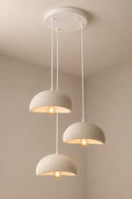 Pendelleuchte 3-flammig beige modern – Boho Stil Leuchte für Esstisch & Wohnzimmer | E27