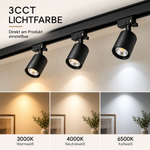LED 3-Phasen-Schienenstrahler Schwarz 25 W – 3CCT, 2800 lm