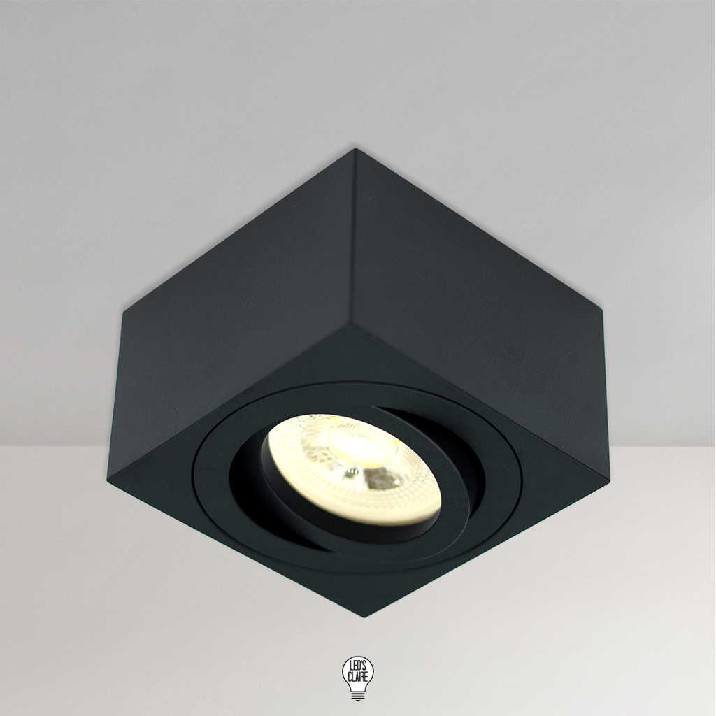 Aufbaustrahler schwarz matt 50mm eckig IP20 inkl. LED-Modul