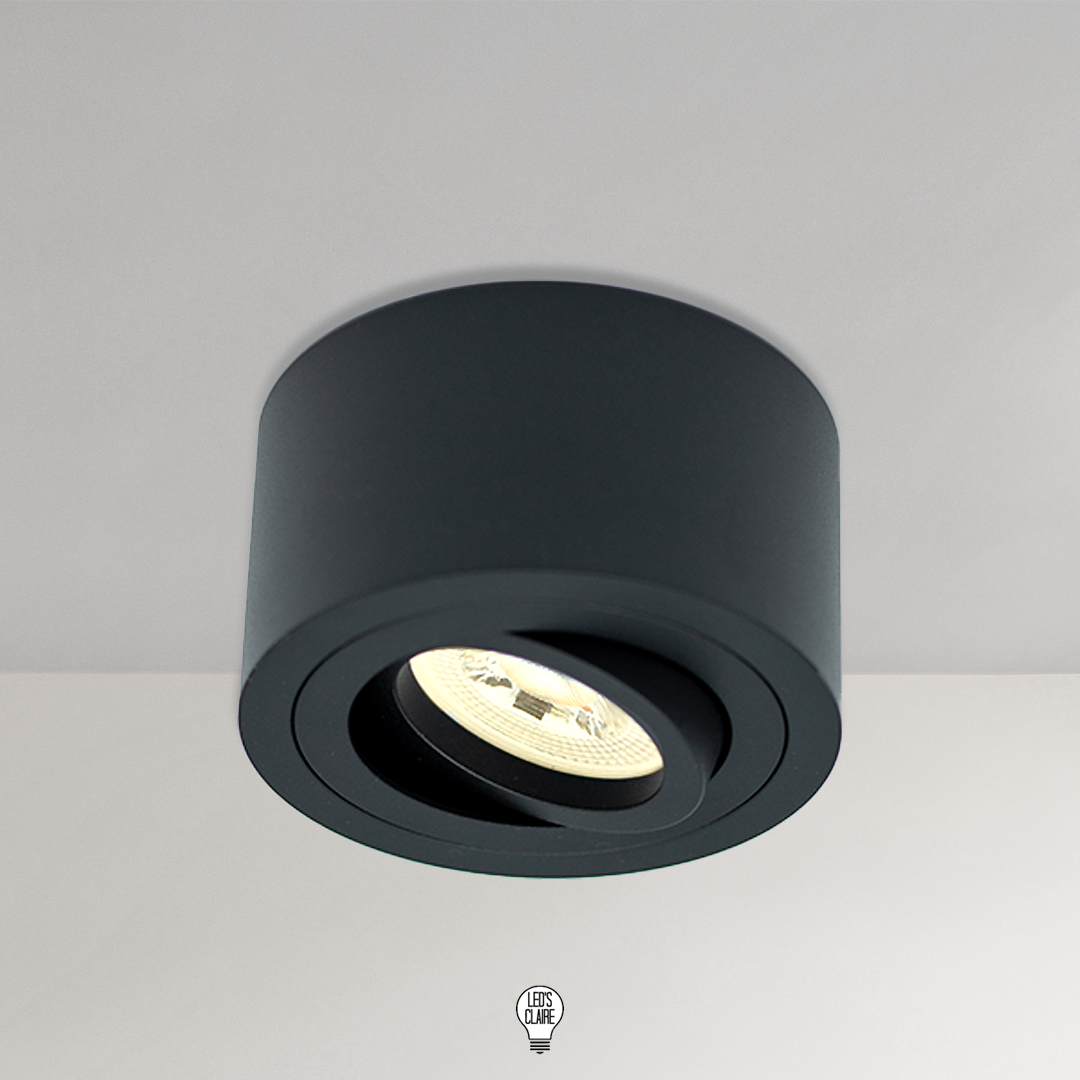 Aufbaustrahler schwarz matt rund 50mm IP20 inkl. LED-Modul