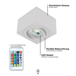 Aufbaustrahler weiß matt 50mm eckig IP20 inkl. LED-Modul