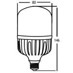 Maßzeichnung Braytron E27 LED T80
