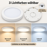 CCT-Schalter auf der Rückseite des LED Aufbaupanels 18W für 3000K, 4000K und 6500K