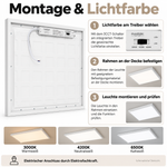 Montageübersicht und CCT-Schalter am Treiber der LED Deckenaufbauleuchte mit 3000K, 4200K und 6500K