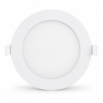 Weißes rundes MUNDOTEC LED Einbaupanel 12W CCT mit 170 mm Außendurchmesser auf weißem Hintergrund.