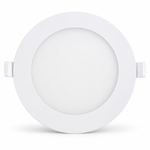 Weißes rundes MUNDOTEC LED Einbaupanel 15W CCT mit 198 mm Außendurchmesser auf weißem Hintergrund.