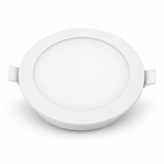 Weißes rundes dimmbares LED Einbaupanel 12W mit 170 mm Außendurchmesser auf weißem Hintergrund