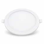 Weißes rundes dimmbares LED Einbaupanel 18W mit 224 mm Außendurchmesser auf weißem Hintergrund