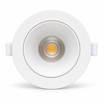 LED Einbauspot 14W CCT mit weißem Außenrahmen und glattem weißem Innenreflektor – Frontansicht
