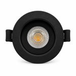 Schwarzer LED Einbauspot 5W – Frontansicht mit gerilltem Reflektor