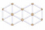 LED Hexagon Set HX12-00-02 mit 23 weißen Lichtleisten auf weißem Hintergrund