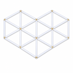 LED Hexagon Set HX14-00-02 mit 26 weißen Lichtleisten auf weißem Hintergrund