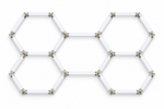 LED Hexagon Set HX05-00-02 mit fünf offenen Waben auf weißem Hintergrund