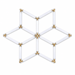LED Hexagon Set HX06-00-02 mit sechs rautenförmigen Lichtsegmenten auf weißem Hintergrund