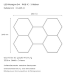Maßzeichnung des RGB-IC Hexagon Sets HX14-05-03 mit 2350 × 1640 × 20 mm