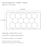 Maßzeichnung des PRO Hexagon Sets HX14-24-02PRO mit ca. 4850 × 2450 × 34 mm