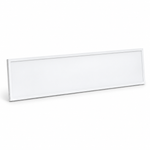 Weißes LED Einbaupanel 36W im Format 30 × 120 cm auf weißem Hintergrund