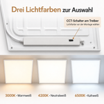 CCT-Schalter am integrierten Treiber des LED Panels 62 × 62 cm für 3000K, 4200K und 6500K