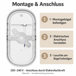 Montage und Anschluss der ovalen weißen LED Wandleuchte 18W mit Montagebügel und Anschlussleitung