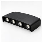 LED Wandleuchte 8W Schwarz – vier LED-Linsen, Studioansicht