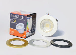 Mundotec LED Einbauspot Mini 3W / 240lm / IP54 / inkl. 4 Dekor-Ringe