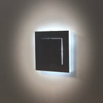 Stufen- Wegebeleuchtung eckig schwarz, 2 Ebenen, Seiten opal